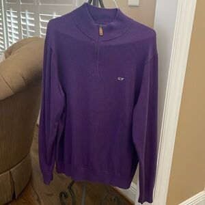 Men's Large Purple Vineyard Vines 1/4 zip sweater pullover